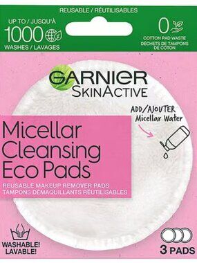 Garnier SkinActive Micellar Cleansing & Makeup Remover Eco 3 Pads, Ultra-soft